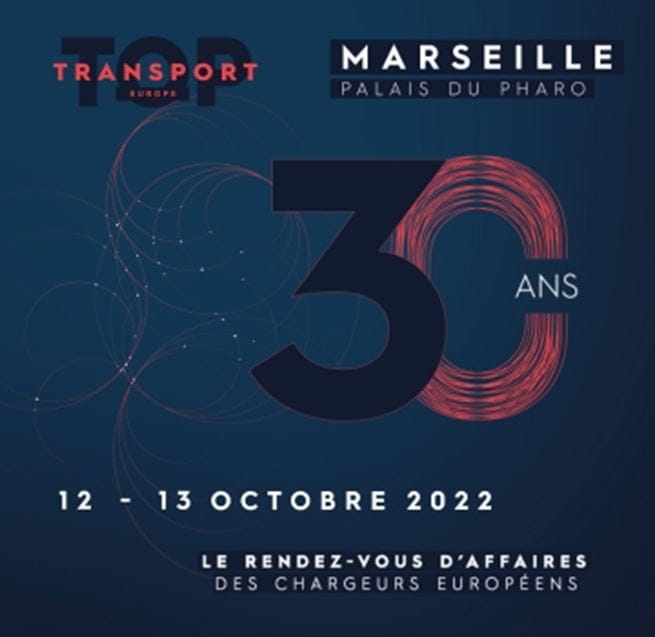 Key visuel de Top Transport Europe 2022 annonçant les 30 ans de l'évènement. 