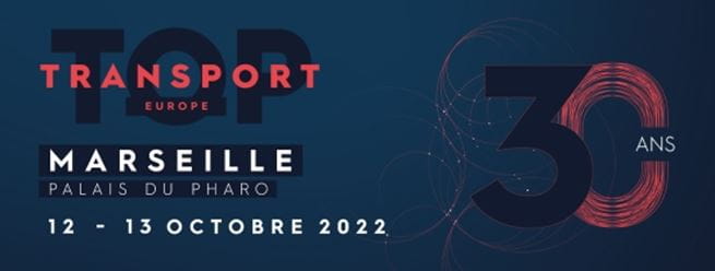 Key visuel de Top Transport Europe 2022 annonçant les 30 ans de l'évènement. 