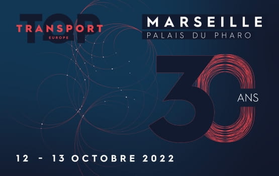 Visual of the Top Transport Europe 2022 event at the Palais du Pharo in Marseille.